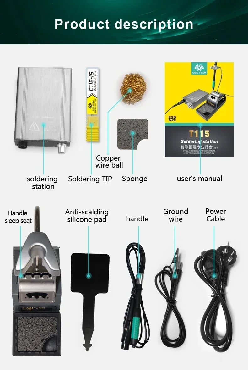 C115 Nano Soldering Iron Station - OSS T115 Micro Nano Electric Soldering