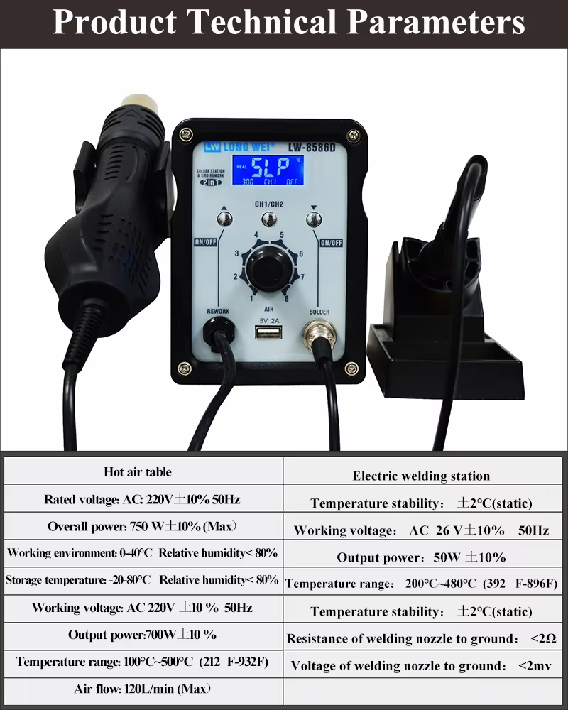 LW-8586D 2 in 1 750W Hot Air G - đánh giá và giá 2 In 1 Soldering Rework Station 750W