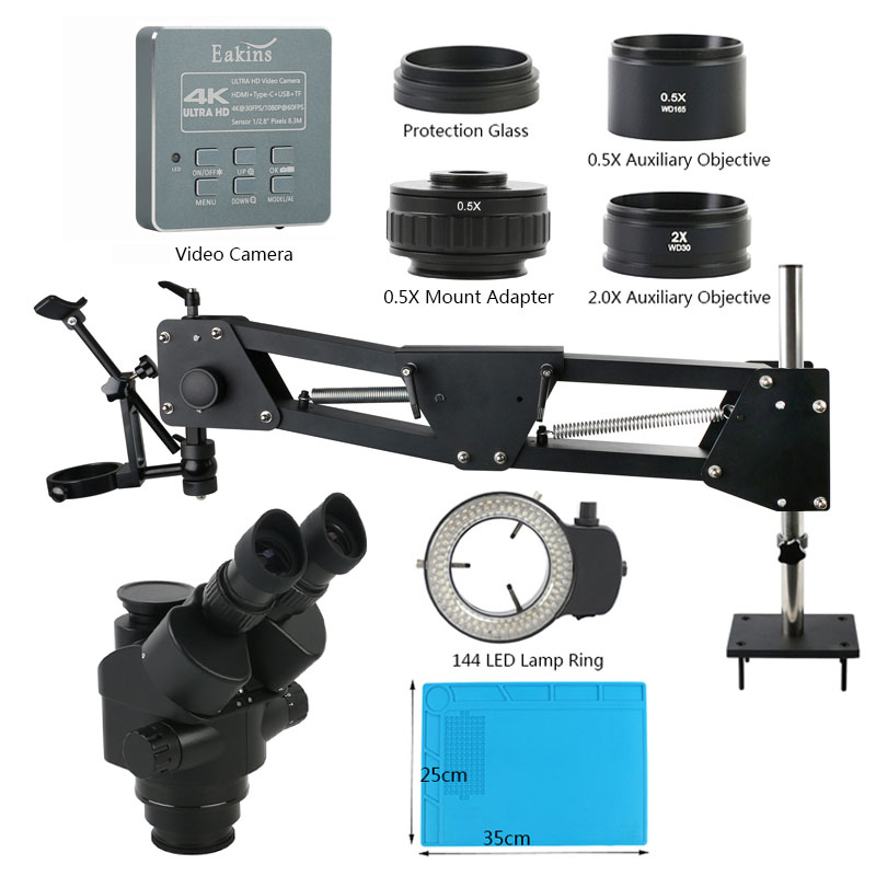 3.5X - 90X Zoom Simul Focal In - đánh giá và giá Simul-Focal Industrial Microscope 4K Hdmi