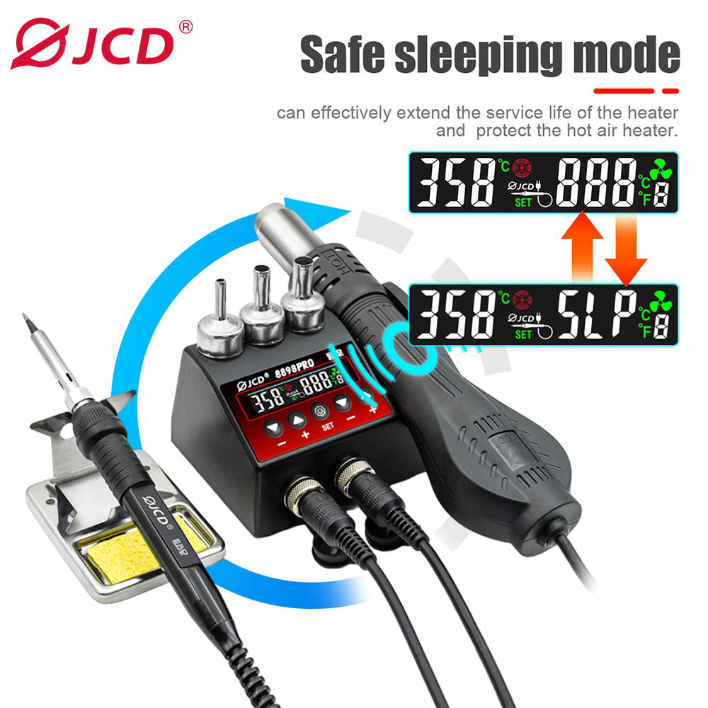 JCD 8898Pro 2 in 1 Soldering S - đánh giá và giá 2 In 1 Soldering Rework Station 750W